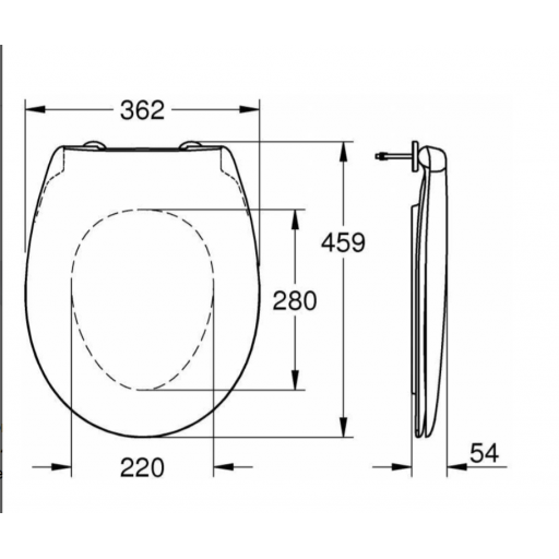 Крышка-сиденье Grohe BAU CERAMIC с микролифтом 459*362 мм 39493000